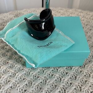EUC Tiffany & Co Elsa Peretti Bone Cuff, Black